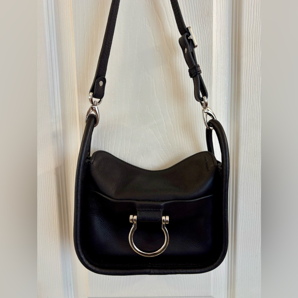 Sapahn black leather Frida mini shoulder bag